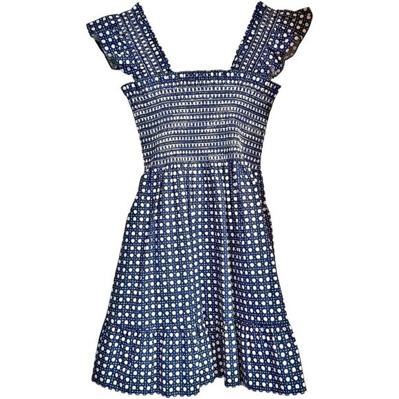 Hill House Home Elizabeth Nap Dress Blue Basketweave Lined Mini Dress. XS. NEW. - Picture 3 of 10